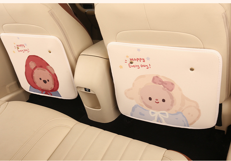 Cute Car Anti-Kick Pad Rear Car Cartoon Seat Backrest Rear Seat Protective Supplies Anti-Kick Patch Anti-Wear Pad