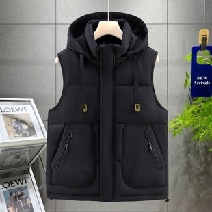 Autumn and Winter New Cross-border Hot Selling Men's Cotton Vest Trendy Cold-proof Warm Ware-waistcoat Personalized Student Vest