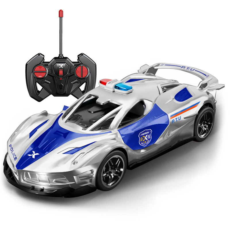 竞速警车遥控车模型儿童男孩1：22RC高速四驱漂移灯光赛车跑车|undefined