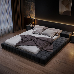 Hong P1 Italian minimalist tatami bed net red 2 m double bed 1.8 m cloth bed master bed simple modern 1.