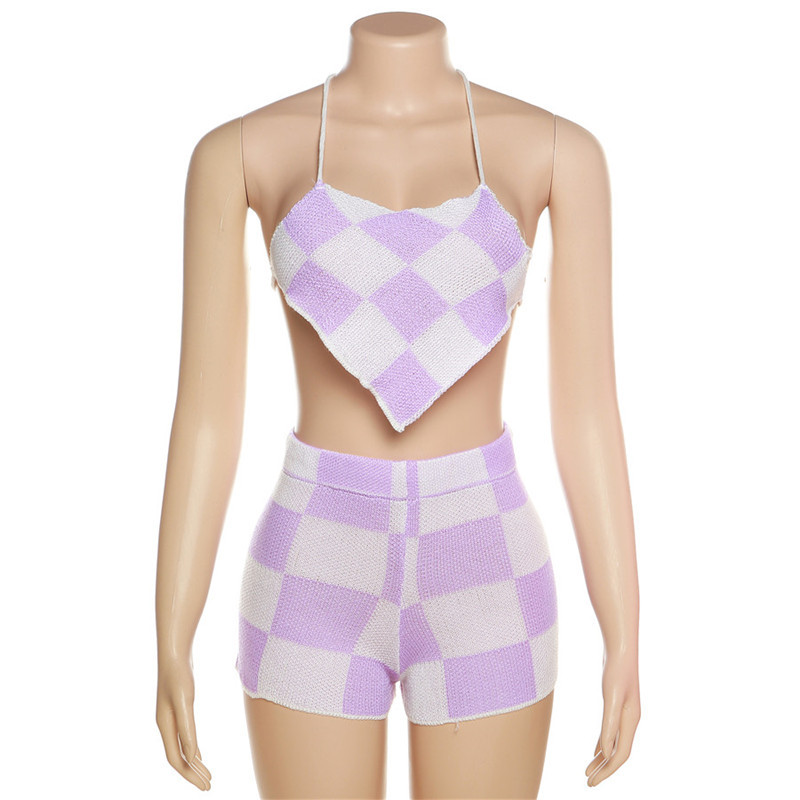 Knitted Halter Vest Suit 6