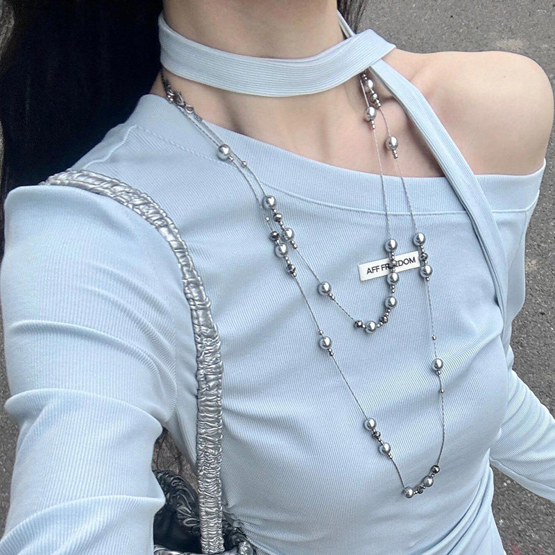 Y2K American-style hot girl high-end necklace for women, unique design, multi-layered sweater chain, stylish neck accessory Y2K American-style hot girl high-end necklace for women, unique design, multi-layered sweater chain, stylish neck accessory