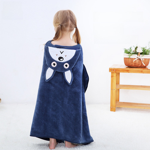 MICHLEY New Cross-border Children's Bath Towel Baby Animal Shaped Hooded Bath Towel Newborn Blanket Bath Towel