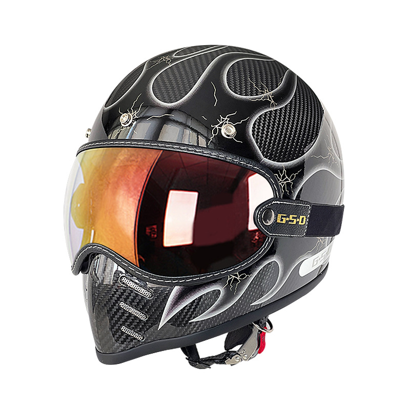 Motosiklet kaskı (dəbilqə) – Motuoche Helmet Electric Motorcycle - 3k-silver-flame-colored-lens-m55-56