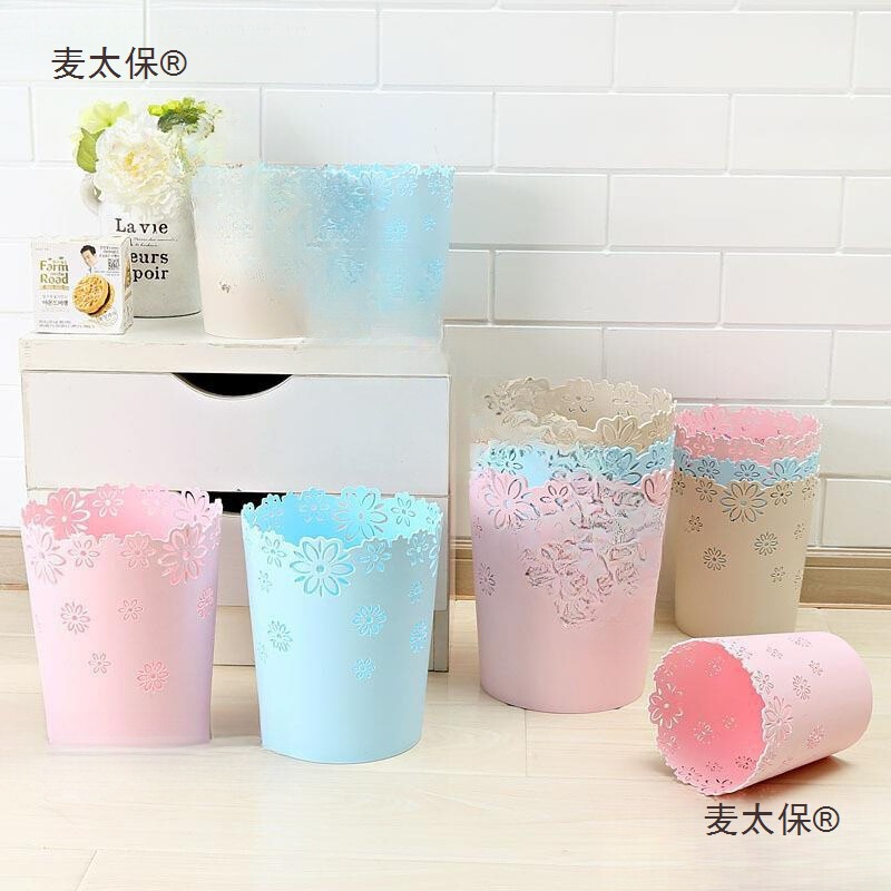 Small Kitchen Waste Bin Without Lid, Plastic Round Container for Household Use, Suitable for Bathroom Hygiene and Hand Washing