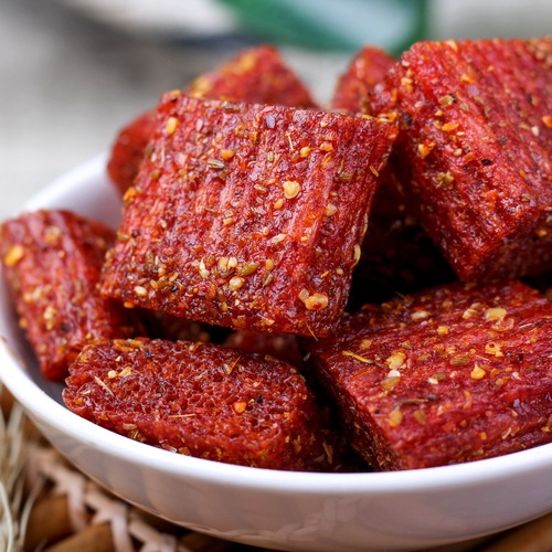 Vegan Zhen Zai Spicy Sticks with Large Knife Meat Flavor, Mouth Burning, 203g per bag. Wholesale Full Box of 40 Bags of Vegan Meat Spicy Sticks and Gluten-Free Snacks