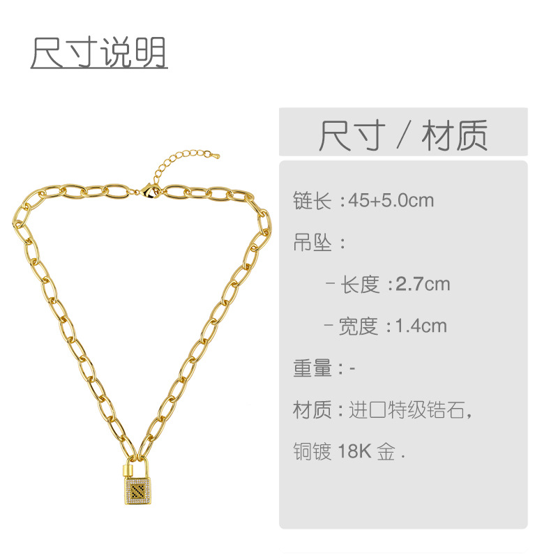 Fashion Lock Pendant Necklace display picture 1