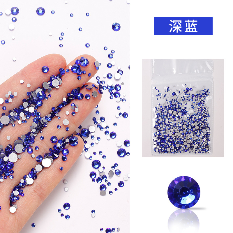 Joyería de uñas diamante plano transparente AB diamante DIY decorativo uñas rhinestone tamaño mezclado cristal diamante color 1440