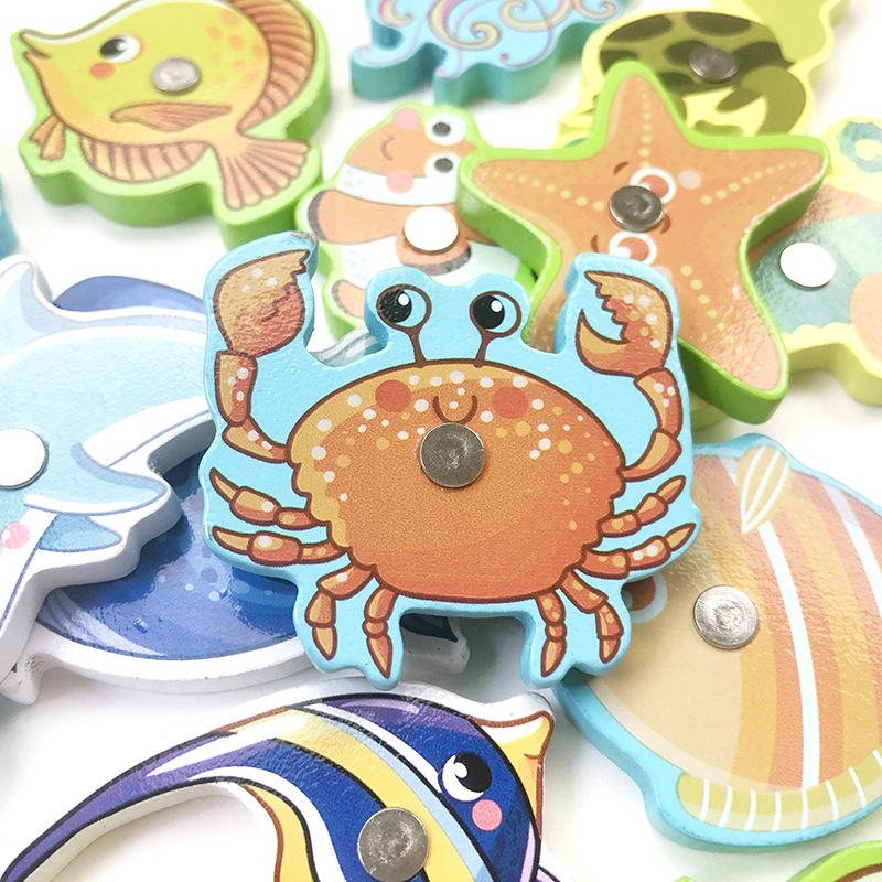 Producto de madera letras y números cognitivos educación temprana educativa magnética pesca juguetes niños Juego padre-hijo suministro directo de fábrica