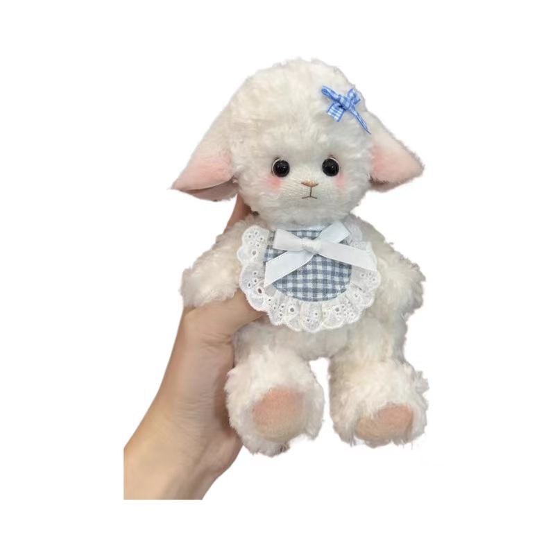 Muñeca hecha a mano cordero articulación muñeca de peluche mano paquete de material DIY para dar a las chicas muñecas de regalo