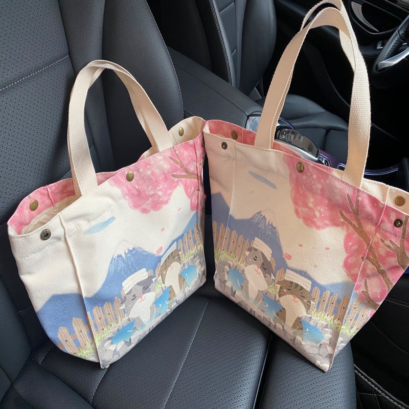 厂家日韩帆布袋定做印logo图案拉链束口手提袋棉布广告帆布袋定制