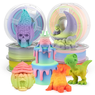 Songmei 3D Printer Pla+ Rainbow Gradient Printing Filament 1kg Is Suitable for All Types of Models Such as Tuozhu and Chuangxiang