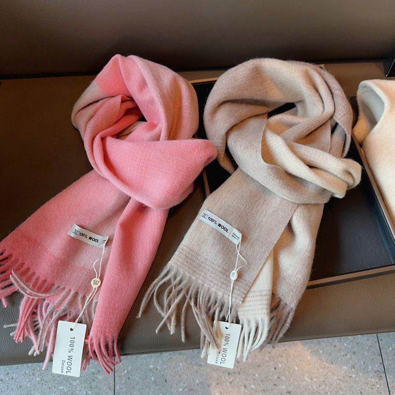 wool100% high-end pure wool scarf dual-purpose long shawl women's autumn and winter travel warm neck protection neck scarf_voghion.com