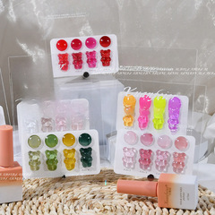 冰透甲油膠套裝4色小套系熒光光療膠綠色學生指甲油膠裸粉美甲膠