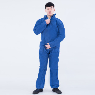 Spot Disposable Protective Clothing SMS Isolation Clothing PP Non-woven One-piece Hooded Anti-droplet Work Dustproof Clothing