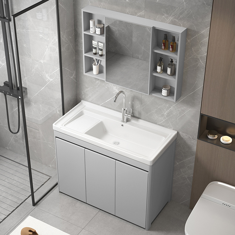 armario de lavandería de panal de aluminio grueso armario de piso al aire libre lavabo de mano integral lavabo balcón lavabo de cerámica lavabo