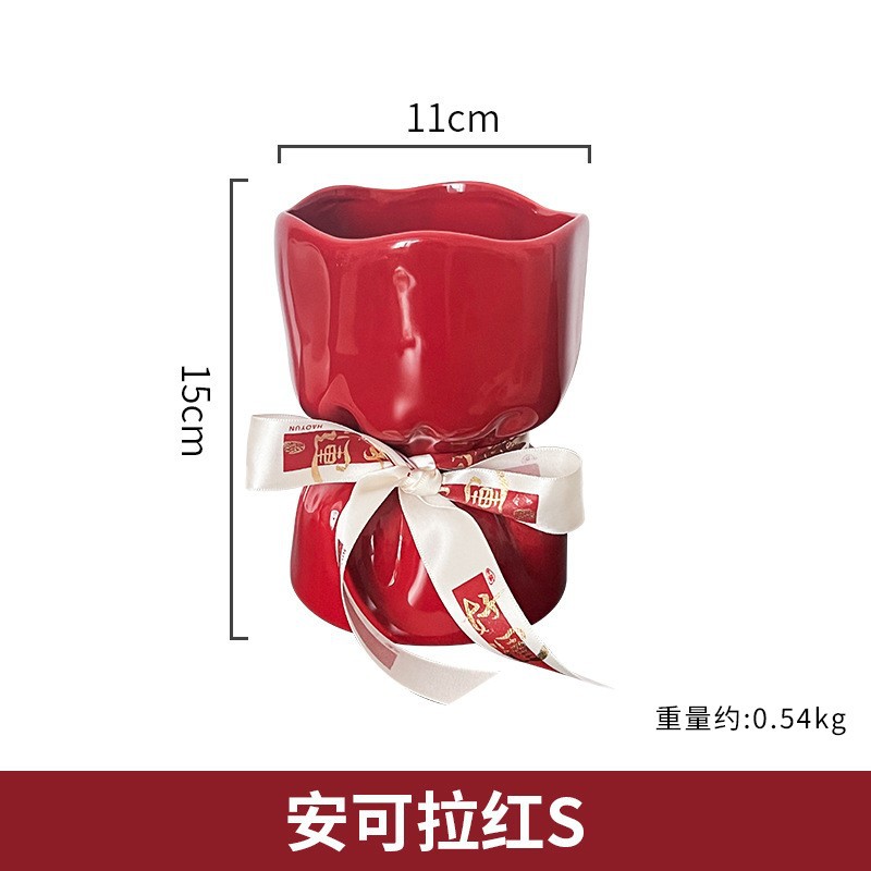 情緒安定花瓶陶磁器花瓶客間に花の生け花を飾る贅沢な高級感のある新しい家のレトロな装飾品