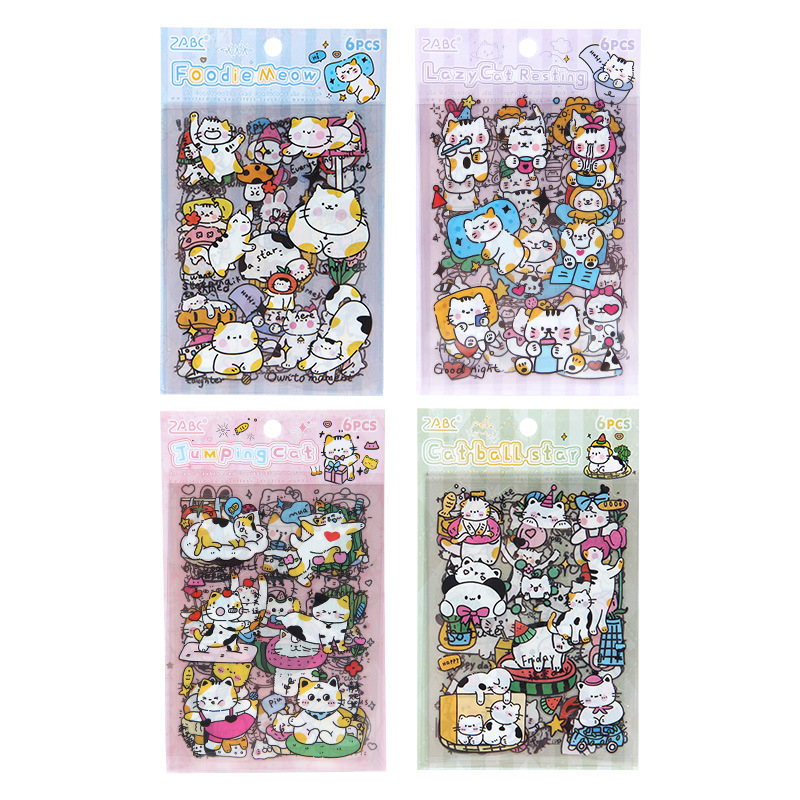 Pequeño teatro transparente pegatinas de mascotas impermeables DIY pegatinas de diario pegatinas de libro de mano adorable gato pegatinas de libro de mano animal