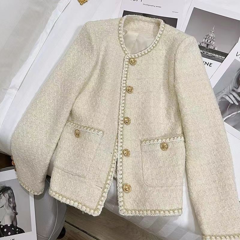 2024 Autumn New Little Chanel Style Women's French Socialite Wool Single Jacket High-End Elegant Tweed Coat