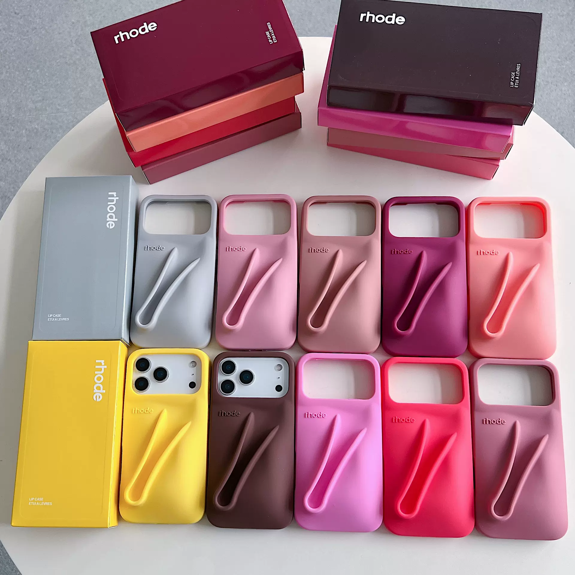 高质量海莉rhode同款唇彩硅胶苹果15promax硅胶手机壳iPhone16/17