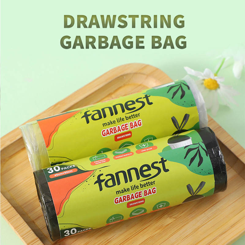 Bolsas de Basura con Cordón Automático de Plástico PE Reforzado Desechables para Cocina