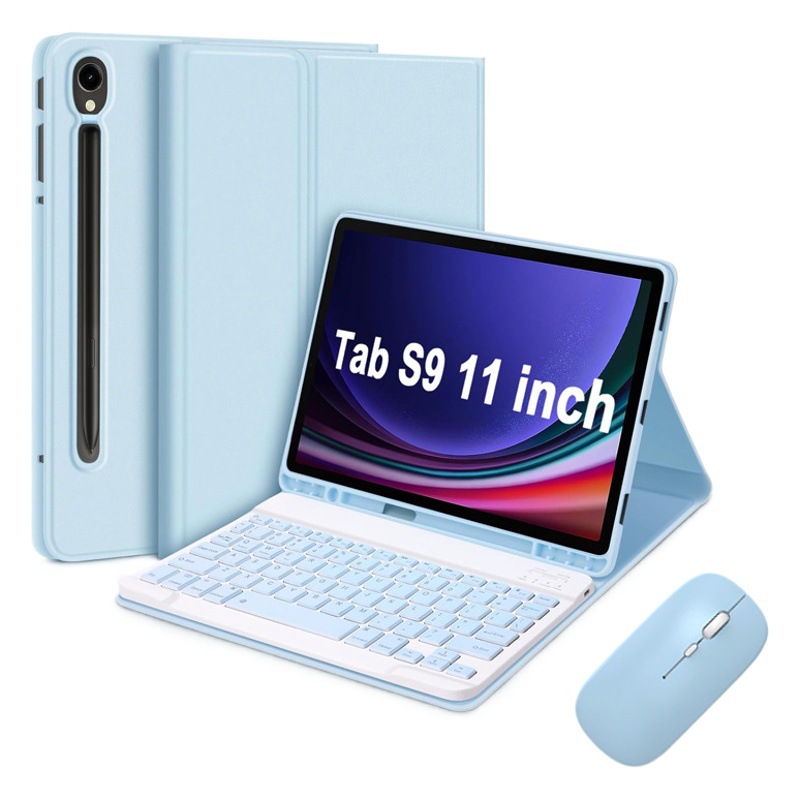Funda desmontable con teclado Bluetooth y ratón para Samsung A9 Plus/A8/S9FE+, funda protectora de tableta