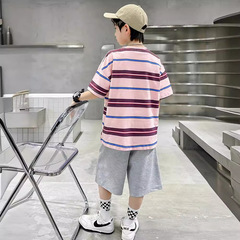 兒童裝男童短袖t恤夏裝2024年新款中大童純棉夏款男孩夏季上衣潮t