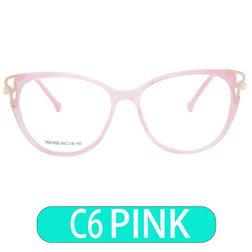 87055 Cross-border TR90 leopard print glasses frame cat eye anti-blue light glasses frame radiation resistant computer optical frame