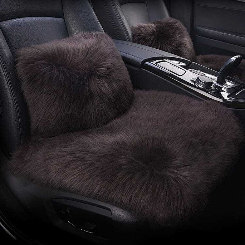 순수 양모 자동차 쿠션 모피 한 겨울 봉제 없음 등받이 세 조각 싱글 피스 캐시미어 따뜻한 쿠션