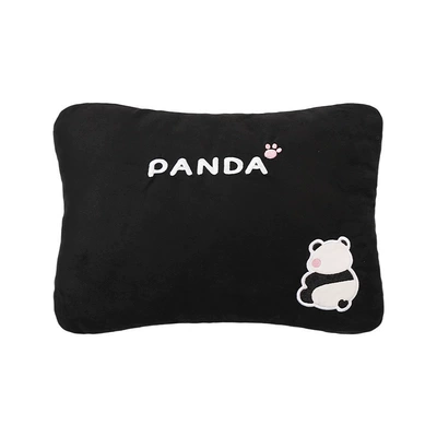 All Seasons, Cartoon Cute Panda Car | Seat cushion, seat cover - suede-embroidered-panda-waist-support
