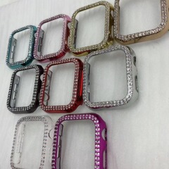 Suitable for Apple Watch 8th generation double-row diamond hollow protective case iWatch1-7th generation PC electroplated watch case