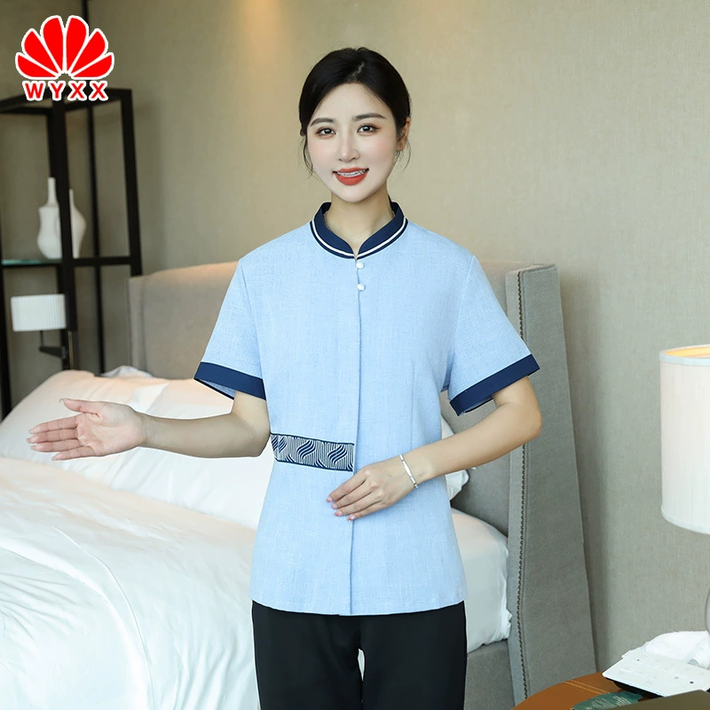 Китайская Мужская и женская уборка с коротким рукавом гостиничная недвижимость номер в отеле Традиционная китайская медицина Здравоохранение педикюр официант Рабочая одежда летняя одежда