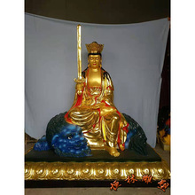 大型一米五文殊普贤菩萨铜佛像坐骑青狮白象华严三圣寺庙供奉摆件