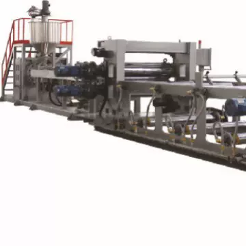 XPE母片机 两辊片材裁边收卷成套生产线塑料板材设备生产厂家