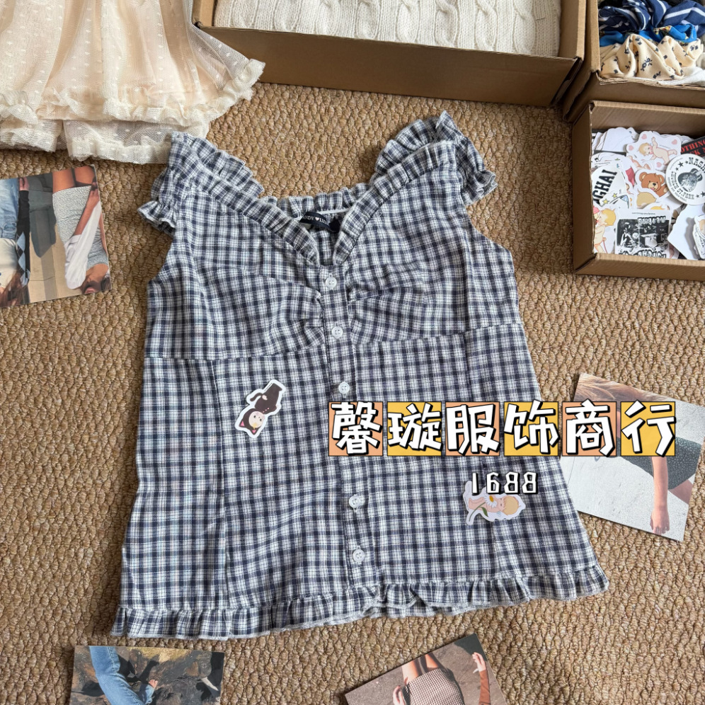 블루 체크 무늬(LU)