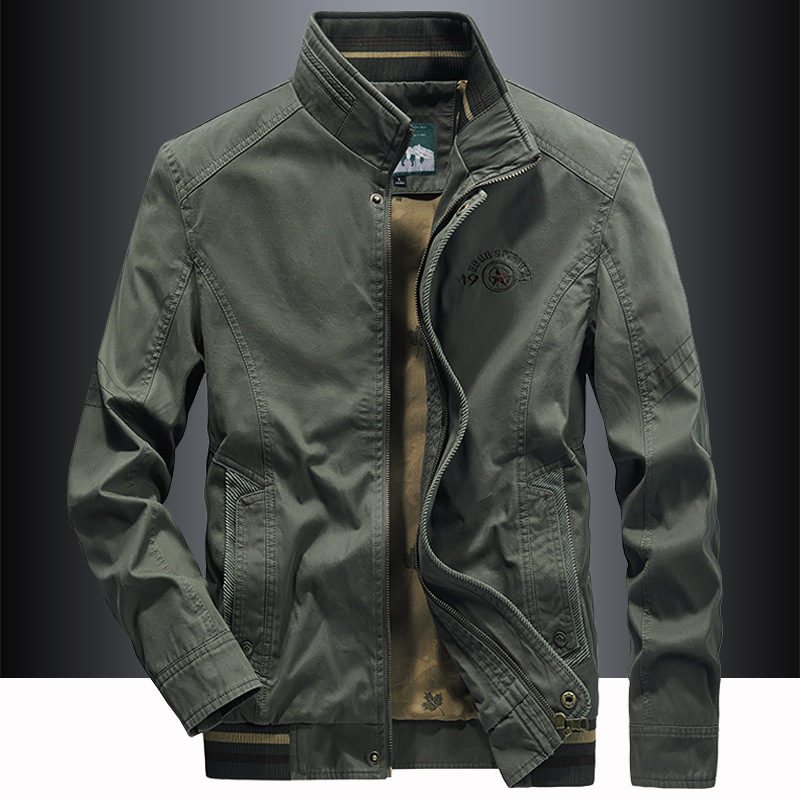 Cross-border Casual Jacket Men's Spring and Autumn Jacket Thickened Business All-match Loose Wear-resistant Collar Middle-aged Jacket