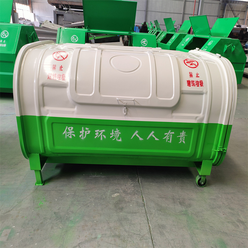 户外3方勾臂垃圾箱加厚 大型车载挂车钩臂垃圾桶厂家4方5方可定