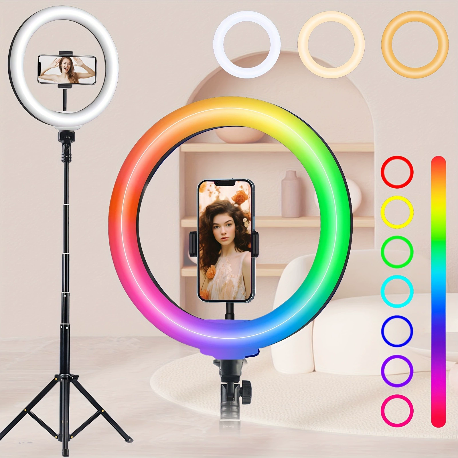 2025 Новый кольцевой светильник для селфи 10inch с подставкой для штатива, гибкий трансграничный дропшиппинг