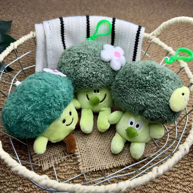 Trendy Creative Broccoli Plush Toy Small Pendant Keychain Vegetable Plush Doll Claw Machine Toy Gift