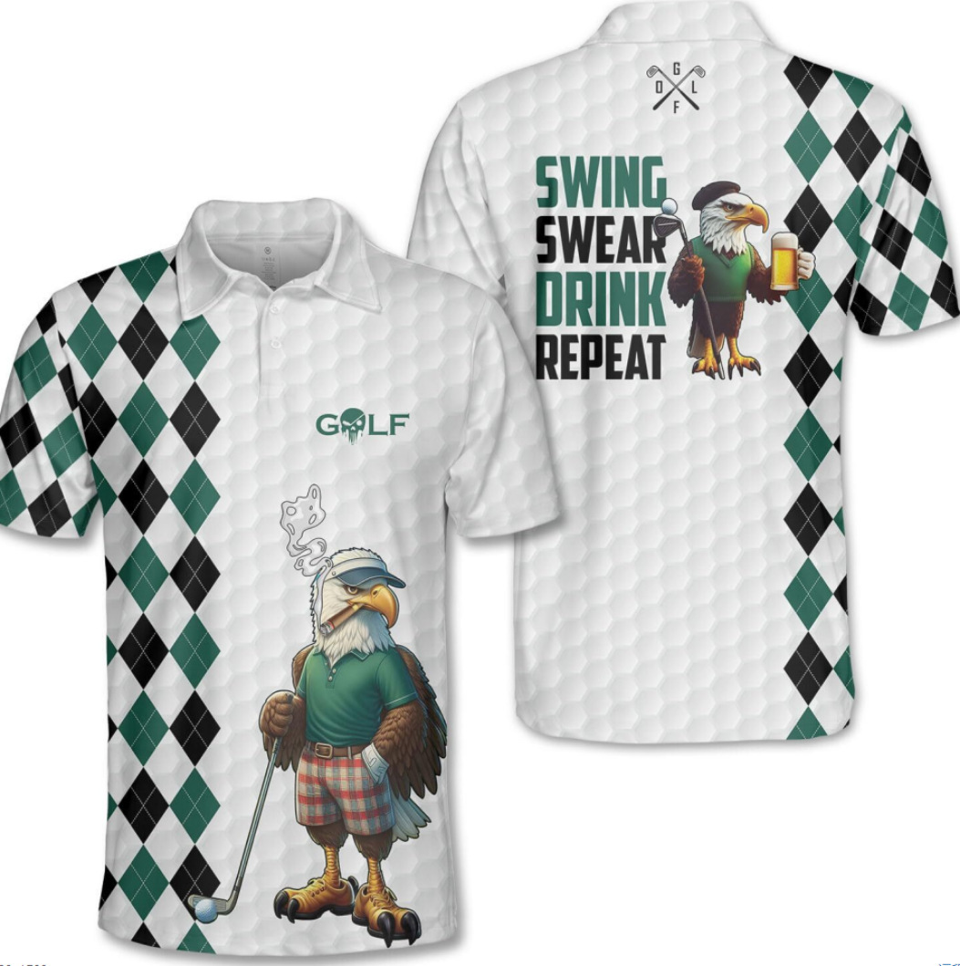 2025 New Summer Polo Shirt Golf Shirt 3D Digital Printing Short-Sleeved Cross-Border Export Men's Short-Sleeved Shirt