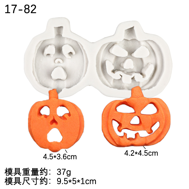 Serie de Halloween calabaza luz araña modelado de silicona molde búho araña cráneo DIY molde para hornear