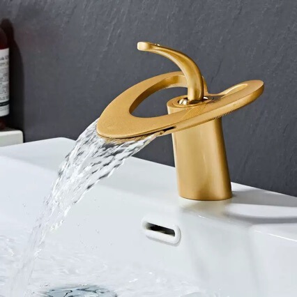 Modern Minimalist Bathroom All-Copper Faucet Bathroom Cabinet Washbasin Faucet Hollow-Out Hot and Cold Dual Outlet Faucet Modern Minimalist Bathroom All-Copper Faucet Bathroom Cabinet Washbasin Faucet Hollow-Out Hot and Cold Dual Outlet Faucet