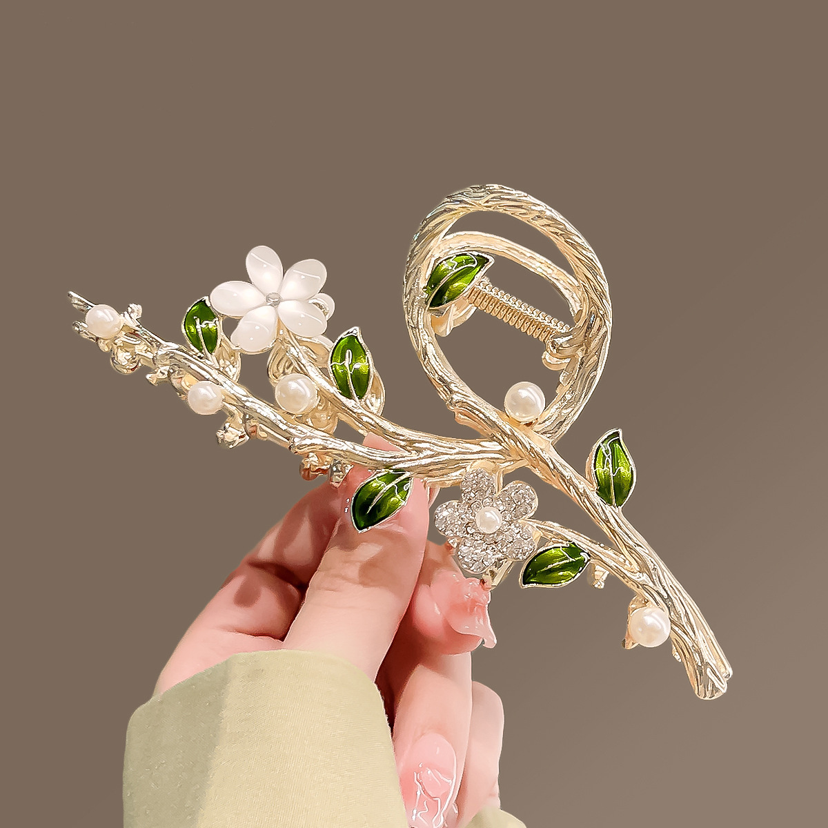 1 Piece Quantity Holiday Occasion Women's Lady Pastoral Flower Alloy Hair Claws
