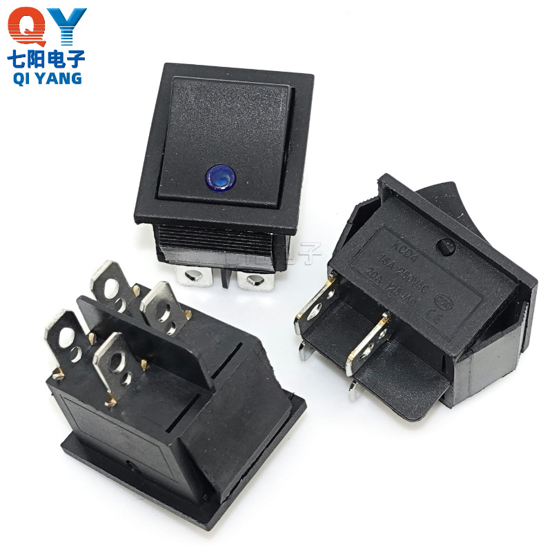 KCD4电动工具开关跷板开关翘板开关船型开关船形开关猫眼开关蓝灯