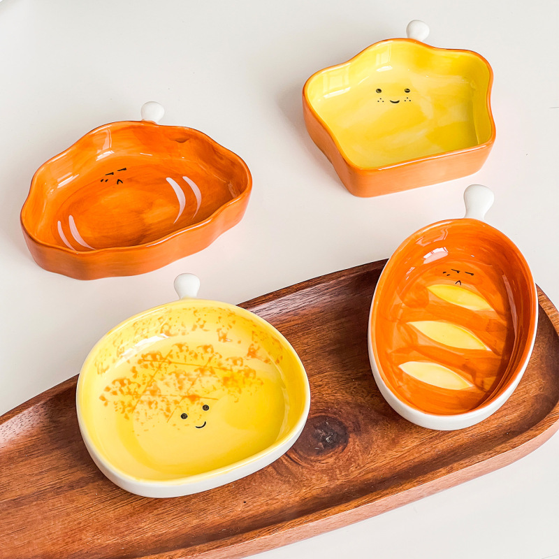Creative Bread-Shaped Snack Plate, Flavored Plate, Household Ceramic Small Plate, Dinner Plate, Hot Pot Dipping Plate, Vinegar Plate, Seasoning Plate Creative Bread-Shaped Snack Plate, Flavored Plate, Household Ceramic Small Plate, Dinner Plate, Hot Pot Dipping Plate, Vinegar Plate, Seasoning Plate