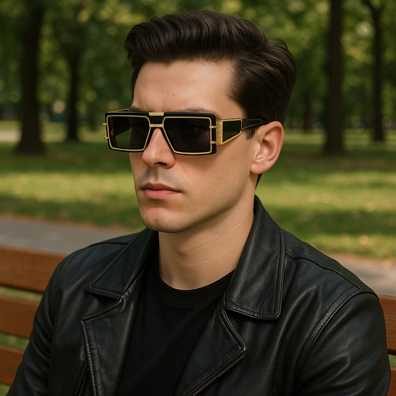 European and American fashion sunglasses men's new future technology sense tough guy school unisex catwalk sunglasses T1416