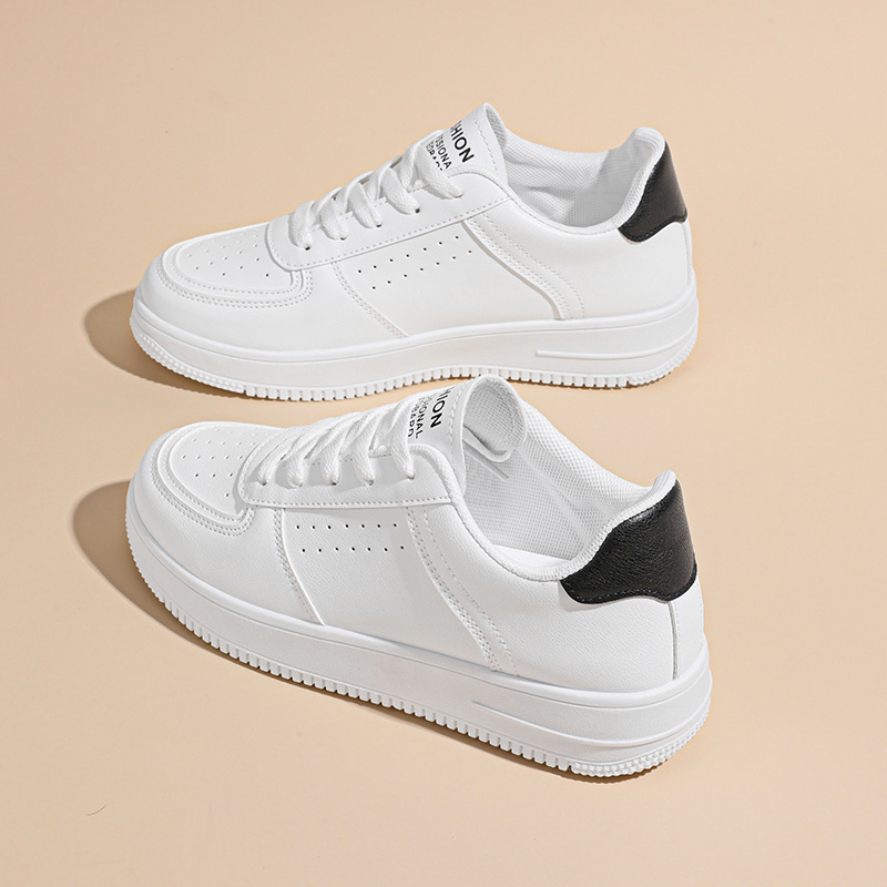 Otoño zapatos de mujer nuevos zapatos transpirables pequeños zapatos blancos de mujer coreana de altura de suela gruesa zapatos deportivos casuales zapatos de moda image 4