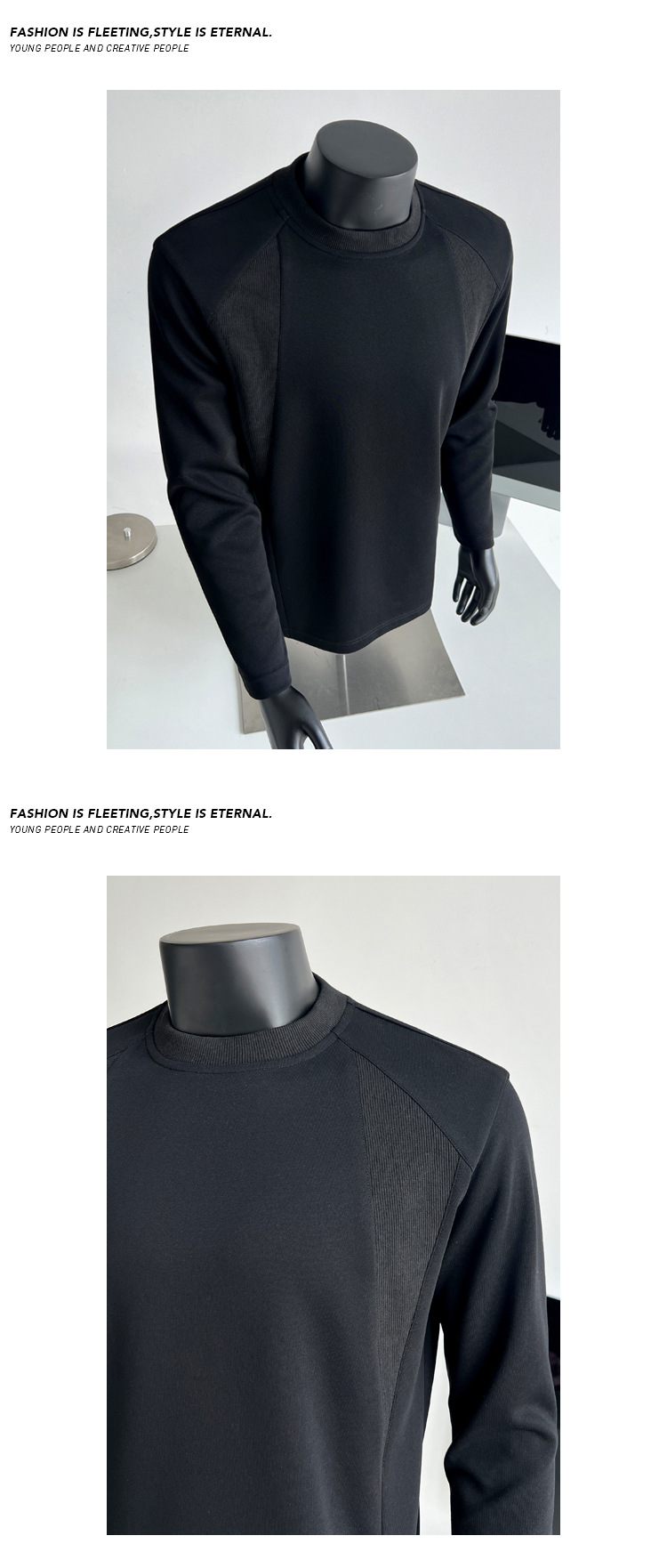 Mamba Cotton American Style Patchwork Long Sleeve T-shirt Men_voghion.com