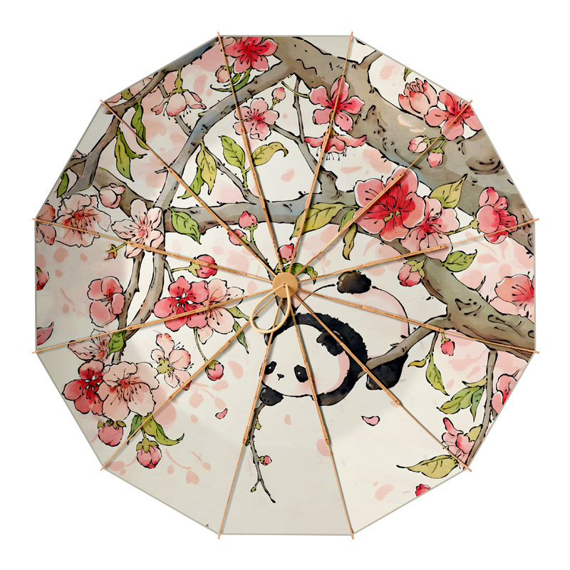 24骨高级感遮阳伞防晒防紫外线女双层双花晴雨两用太阳伞抗风加固|undefined