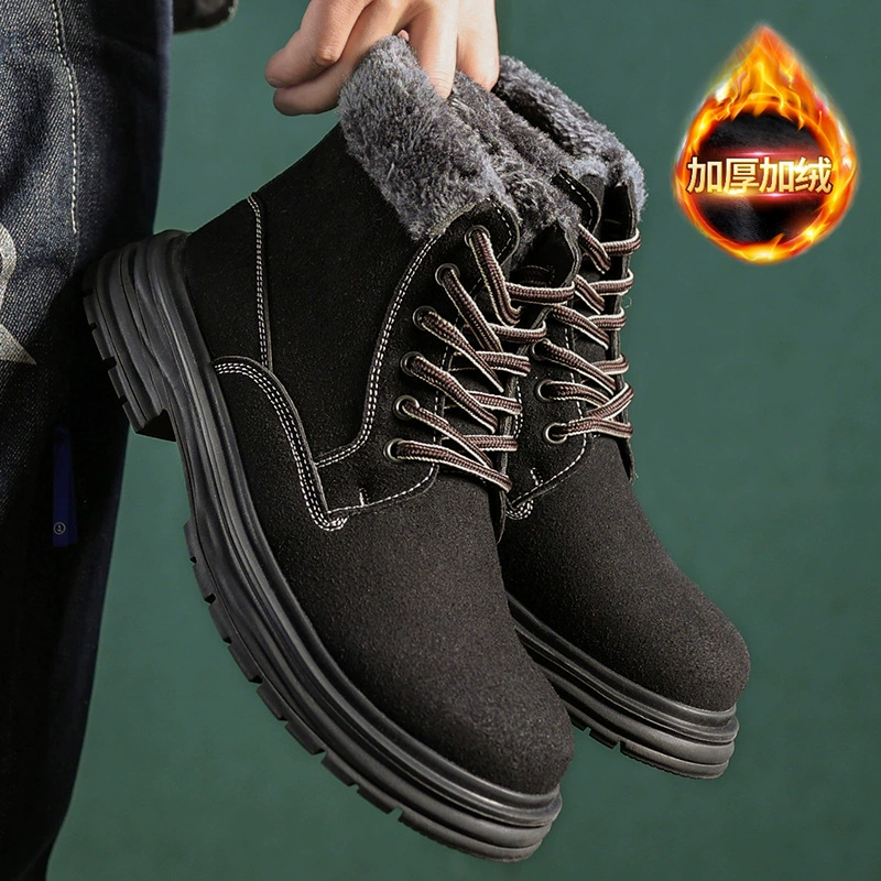 Трансграничные снежные сапоги зимние мужские хлопчатобумажные туфли мужские наружные бархатные утолщенные подошвы мужские туфли осенние зимние туфли Мартин теплые сапоги